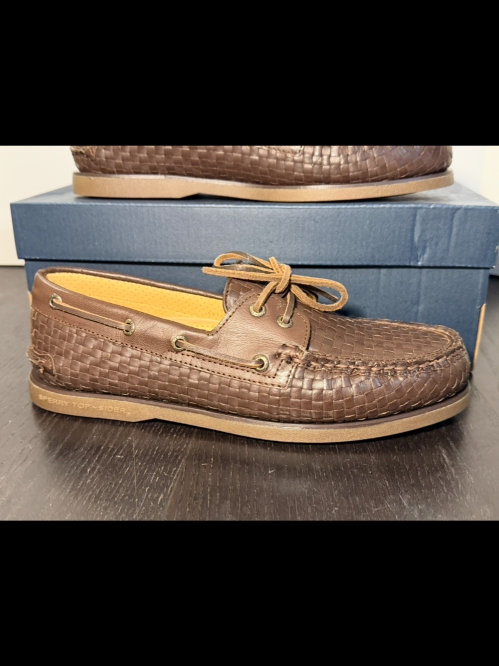 Sperry Gold Cup™ Authentic Original™ 2-Eye Woven Boat Shoes Brown Mens 9M
